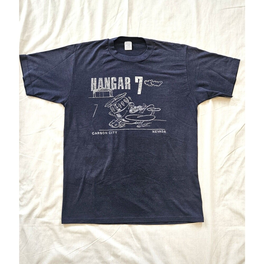 Vintage Hangar 7 Carson City Nevada T Shirt Jerzees USA Single Stitch Large
